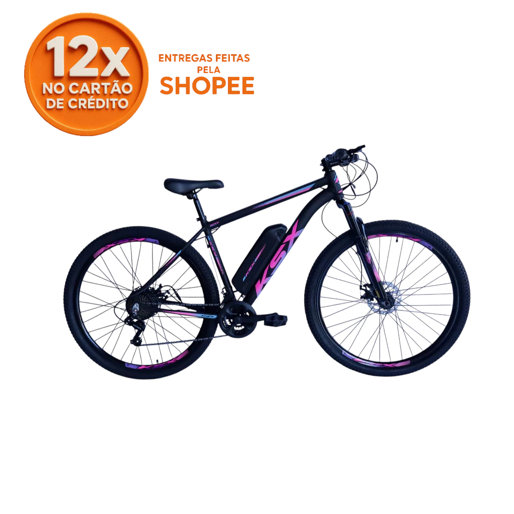 BICICLETA KSX MOTOR ELÉTRICA 350W 21V SHIMANO C/ PEDAL ASSISTIDO ARO 29 QUADRO ALUMÍNIO em Oferta na Shopee