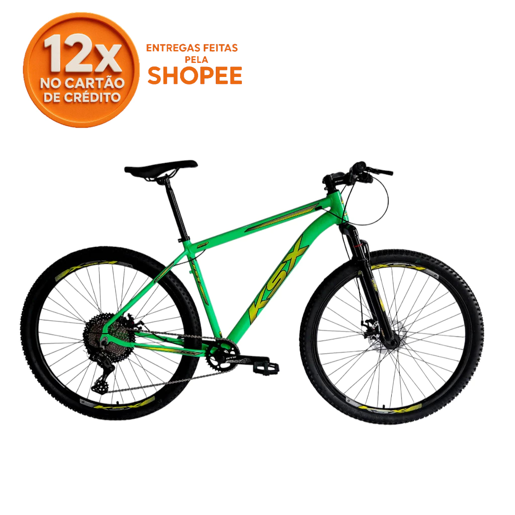 BICICLETA BIKE ARO 29 MTB ALUMÍNIO KSX 12V K7 11x52 FREIO HIDRÁULICO E SUSPENSÃO COM TRAVA UNISSEX em Oferta na Shopee