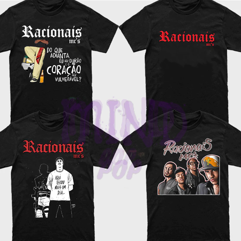 Camiseta Básica Racionais Vintage Camisa 100% Algodão Streetwear Temos Plus Size Lançamento - Envio Rápido