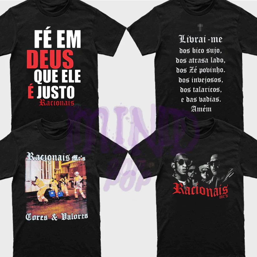 Camiseta Básica Racionais Vintage Camisa 100% Algodão Streetwear Temos Plus Size Lançamento - Envio Rápido