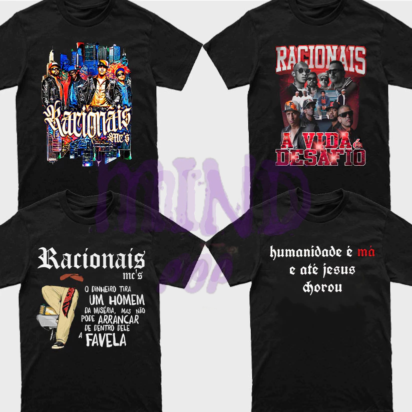 Camiseta Básica Racionais Vintage Camisa 100% Algodão Streetwear Temos Plus Size Lançamento - Envio Rápido