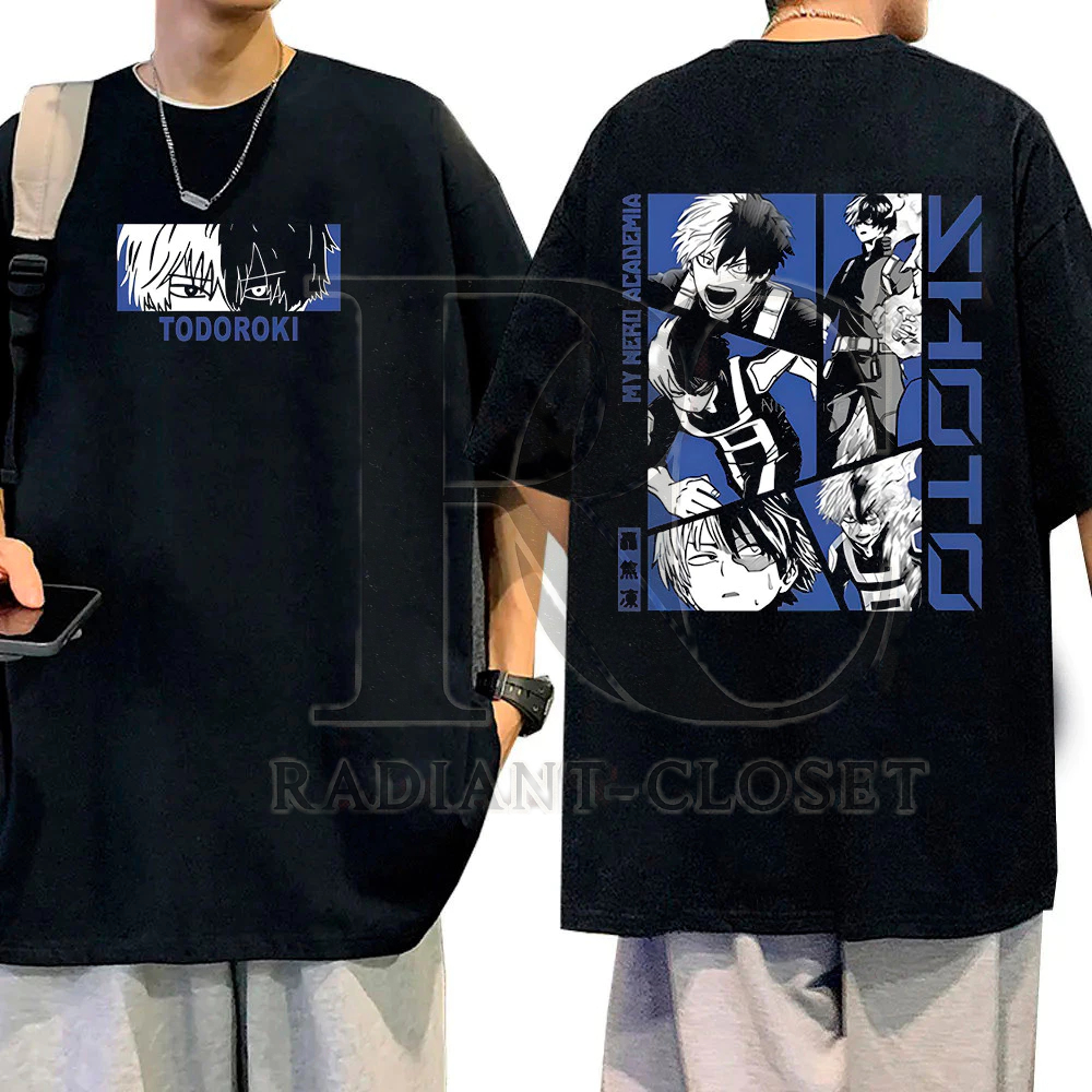 Camiseta Básica Anime My Hero Academia Todoroki Camisa 100% Algodão Streetwear Temos Plus Size Lançamento - Envio Rápido em Oferta na Shopee