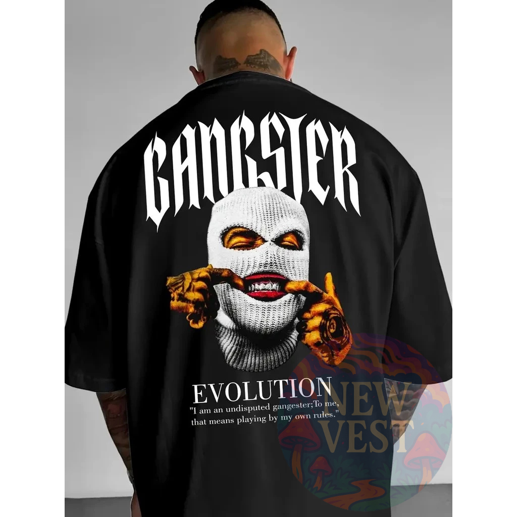Camiseta Básica Gangster Camisa 100% Algodão Streetwear Temos Plus Size Lançamento - Envio Rápido em Oferta na Shopee