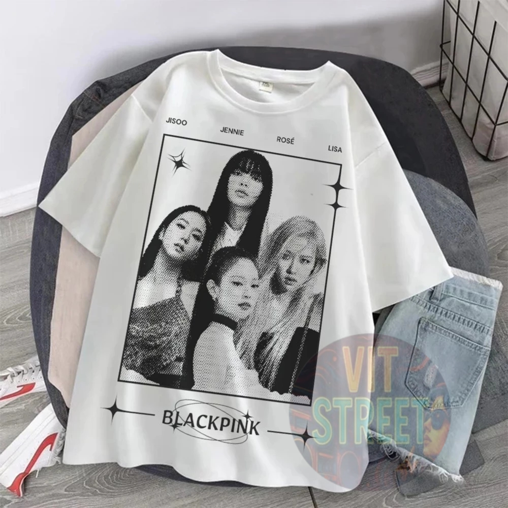 Camiseta Básica KpopBlackpink Camisa Feminina 100% Algodão Unisex Streetwear Temos Plus Size Lançamento - Envio Rápido
