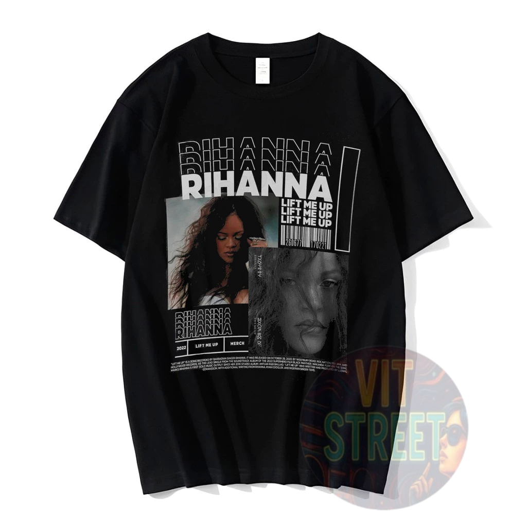 Camiseta Básica Rihanna Camisa Feminina 100% Algodão Unisex Streetwear Temos Plus Size Lançamento - Envio Rápido