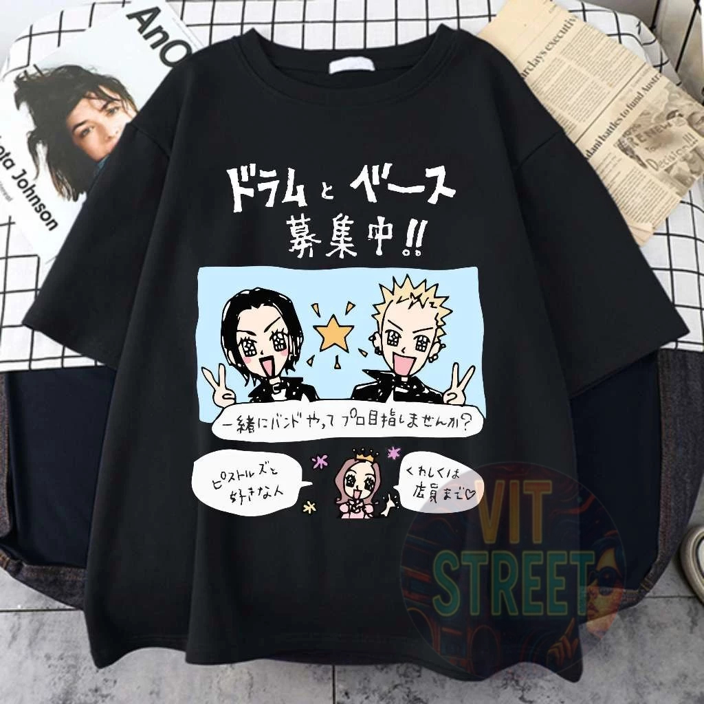 Camiseta Básica Anime Nana Camisa Feminina 100% Algodão Unisex Streetwear Temos Plus Size Lançamento - Envio Rápido