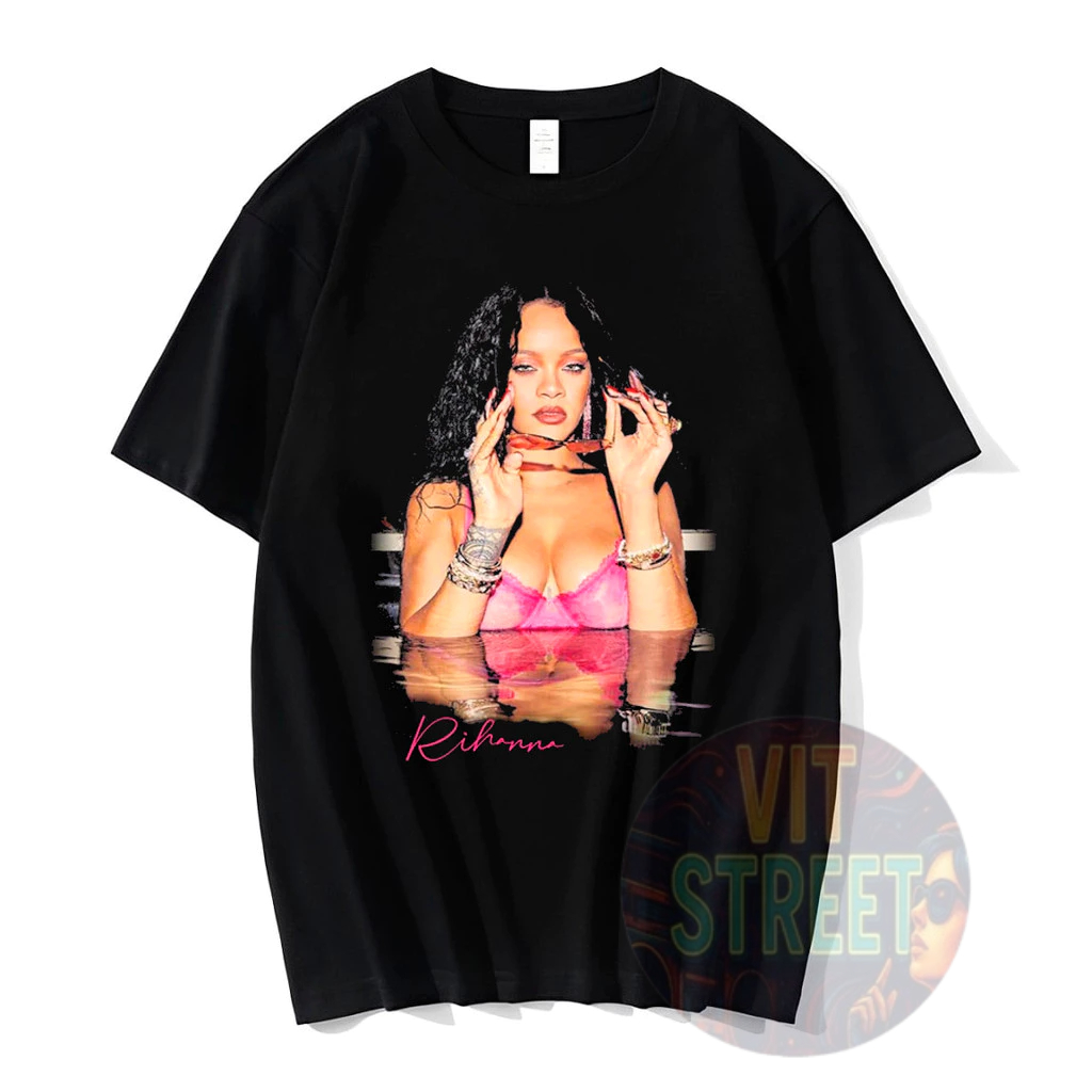 Camiseta Básica Rihanna Camisa Feminina 100% Algodão Unisex Streetwear Temos Plus Size Lançamento - Envio Rápido