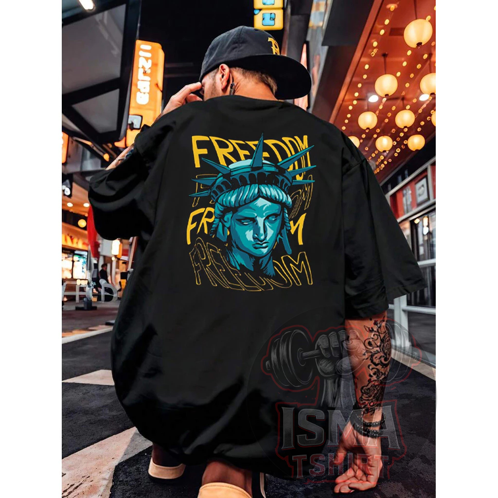 Camiseta Básica Estatua Da Liberdade Camisa 100% Algodão Streetwear Temos Plus Size Lançamento - Envio Rápido