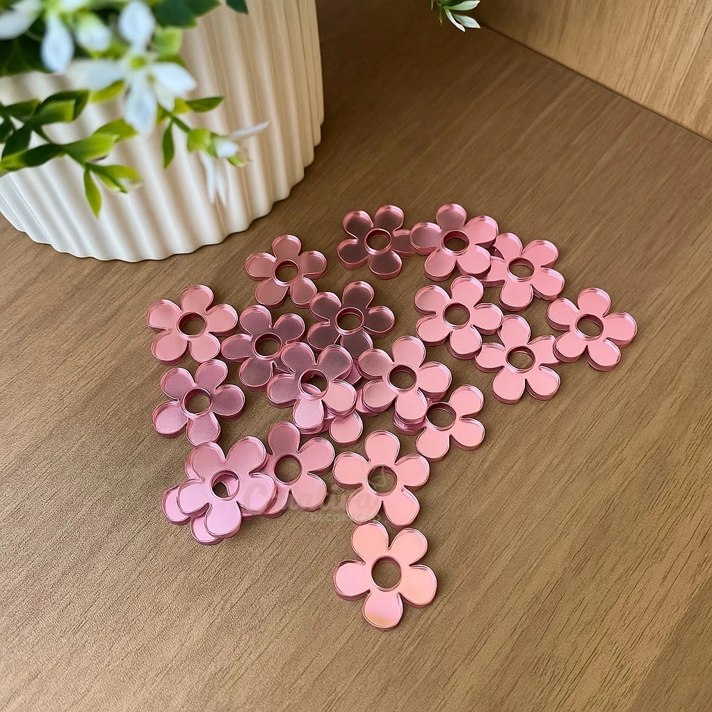 Mini Flor de 2cm Em Acrílico Aplique Para Decoração em Oferta na Shopee