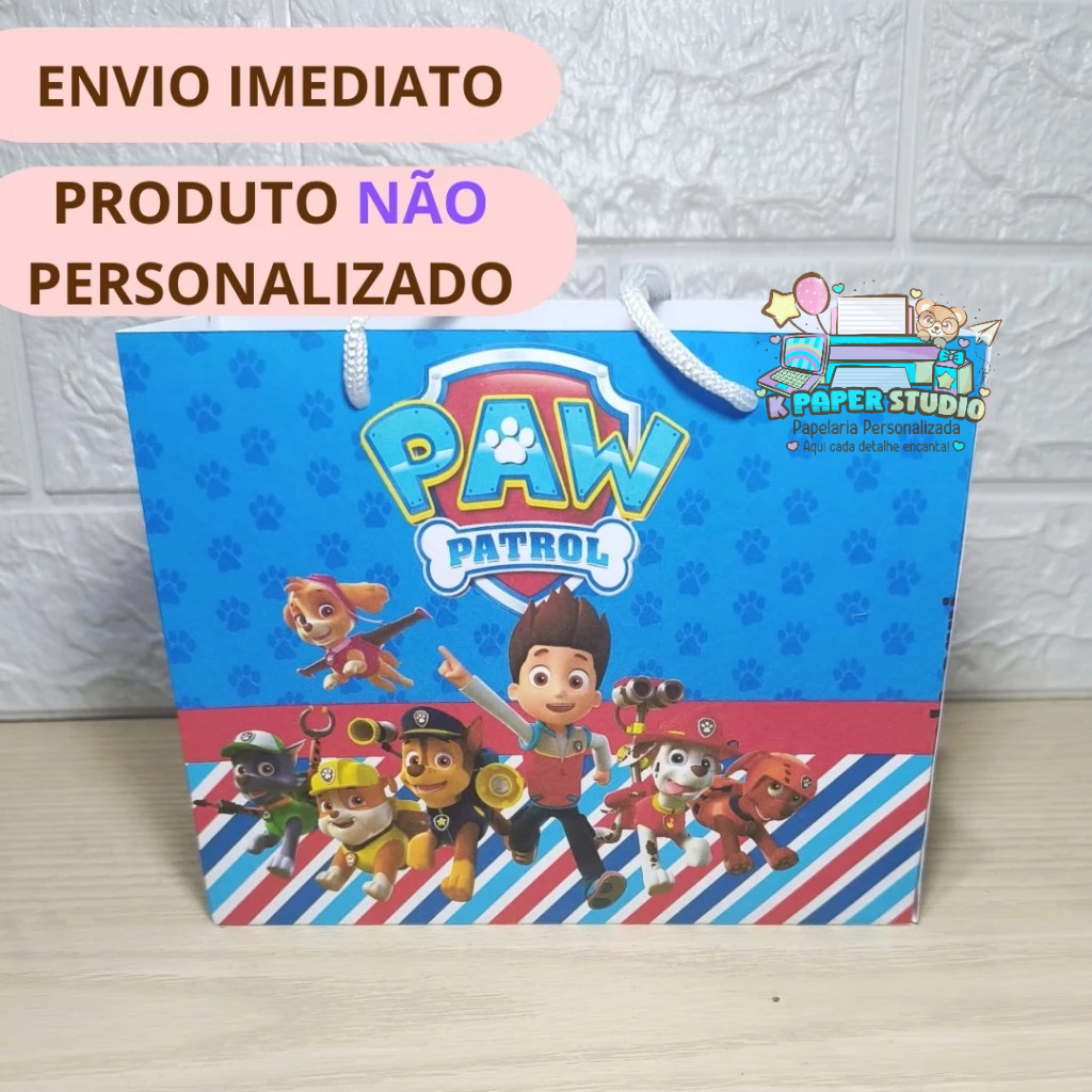 Sacolinha Surpresa Personalizada Patrulha Canina – Lembrancinha temática PEGUE E MONTE | Pronta Entrega