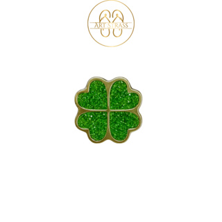 Kit 10 Pingentes Trevo com Glitter Para Chinelos Em Banho Dourado em Oferta na Shopee