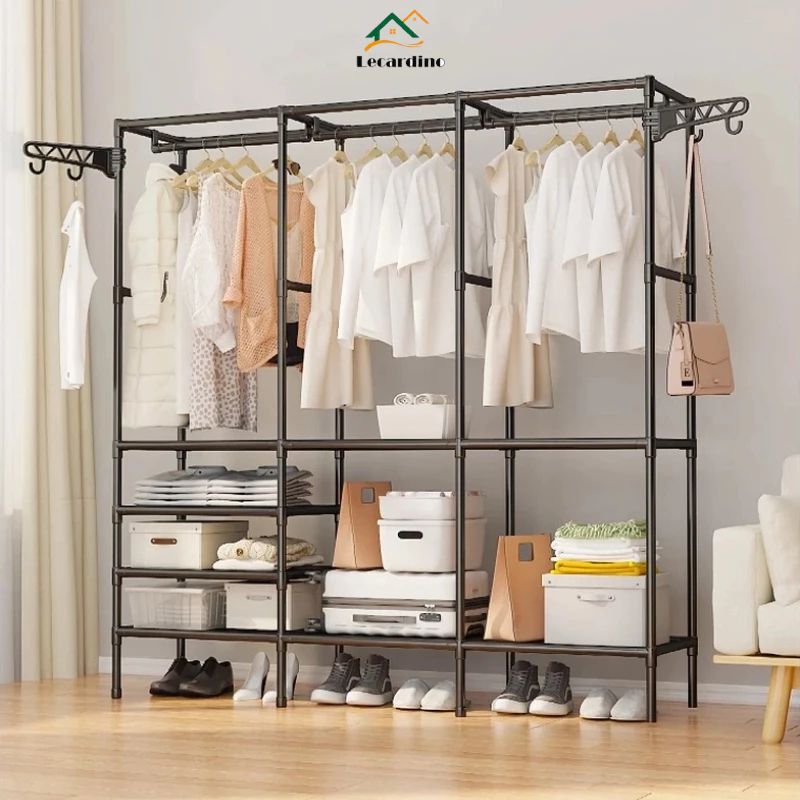 Roupeiro Guarda Roupa Portatil Cabideiro Arara Para Roupa Sapateira Organizador Multiuso Armário