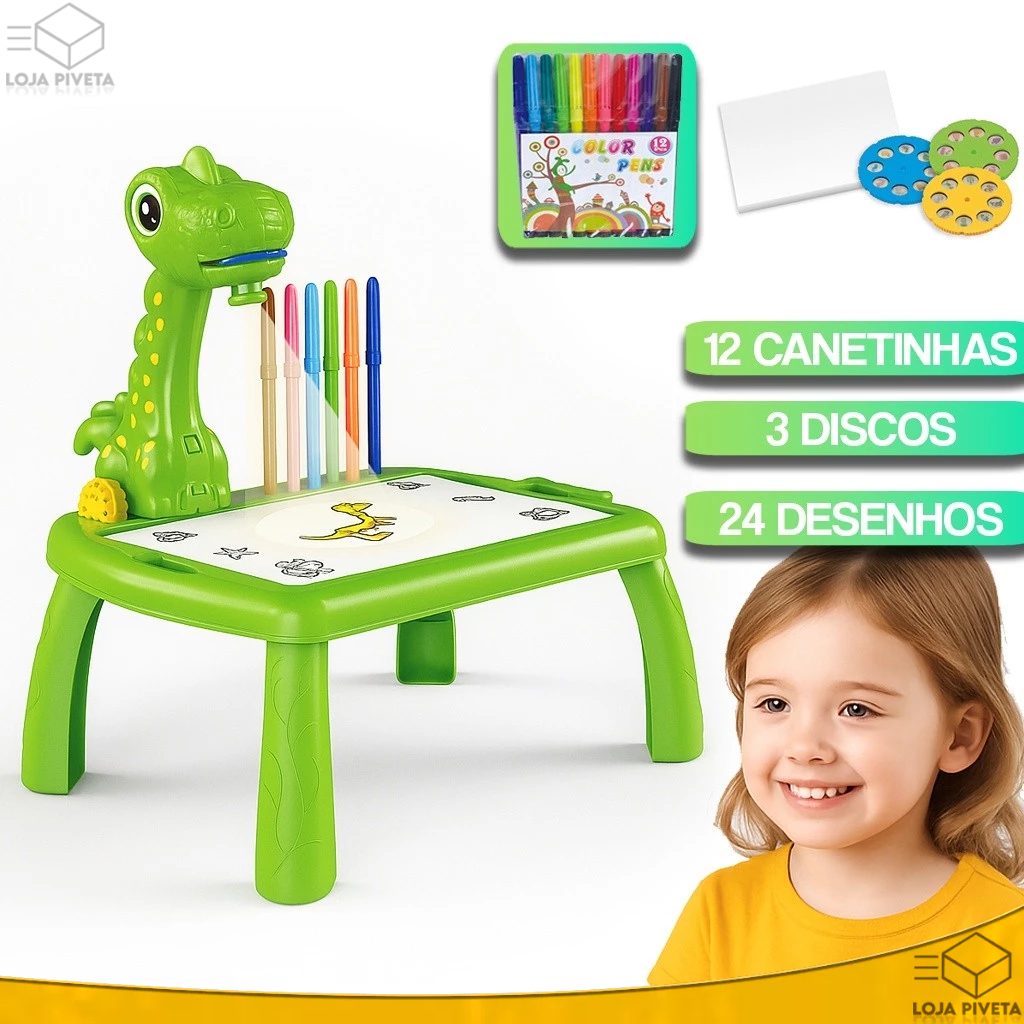 Brinquedo Mesa de Desenho Infantil Lousa Mágica Pintura Projetor Com Canetas de Colorir Grande em Oferta na Shopee