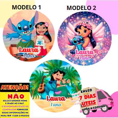 60/100 Adesivos Personalizados 5x5 cm Tema Lilo e Stitch Ideal para Lembrancinhas, Aniversarios
