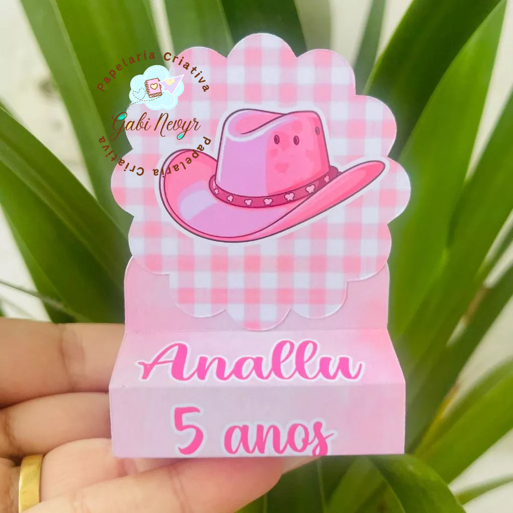 Porta Bis Duplo Boiadeira Rosa | Lembrancinhas personalizadas | Mimos | Aniversário infantil