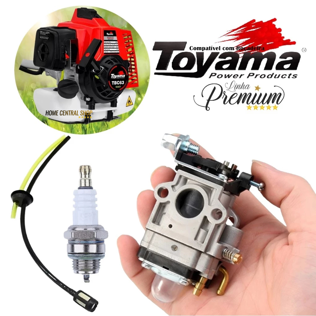 Carburador Mangueiras Filtro Vela Roçadeira Toyama Tbc43 / Tbc52 / RT43 / RT52