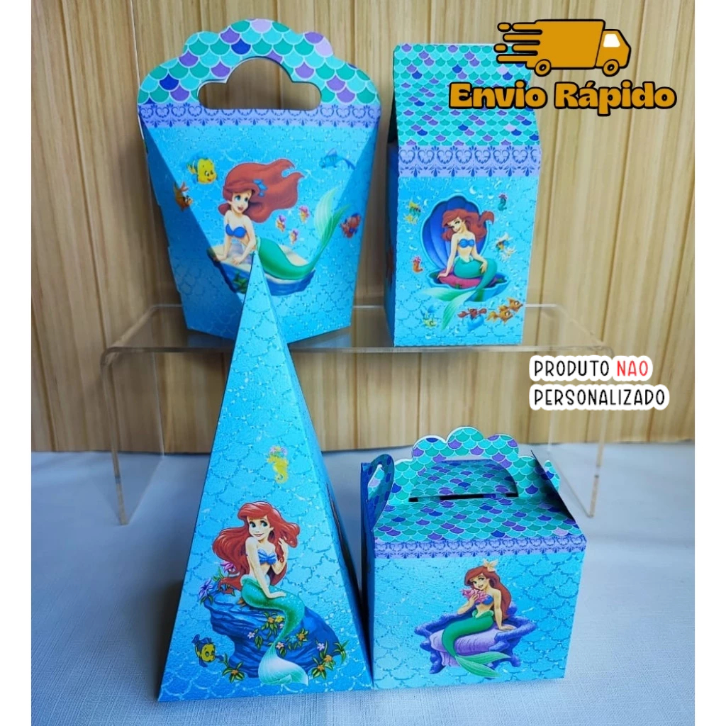 Ariel Sereia - PEGUE E MONTE | Kit Festa para Lembrancinha Decoração Festa Infantil