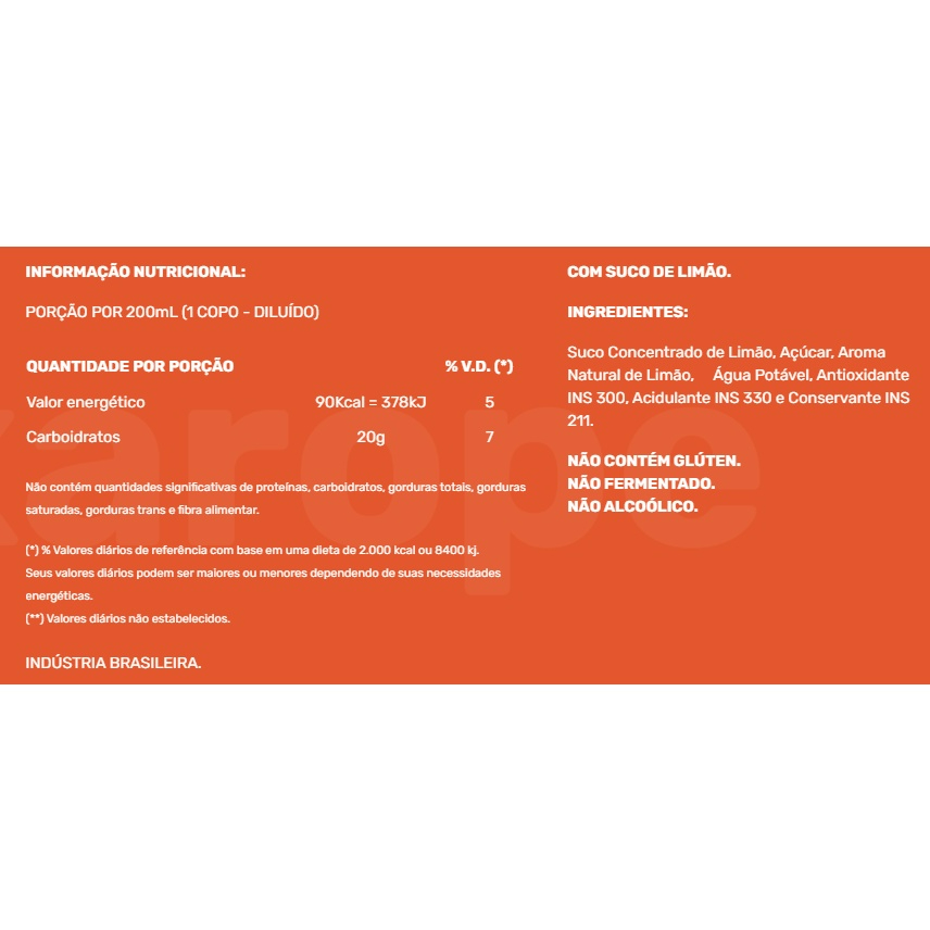 Xarope Schuck 790ml | Limão Uva Framboesa Groselha | Drinks, Sobremesas | Sem Gluten