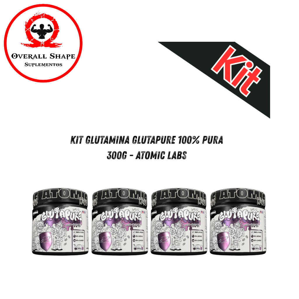 Kit Glutamina Glutapure 100% Pura 300g - Atomic Labs
