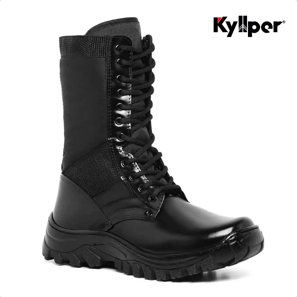 Coturno Troller Militar Masculino Confortável em Couro Sem Ziper Com Palmilha em Gel em Oferta na Shopee