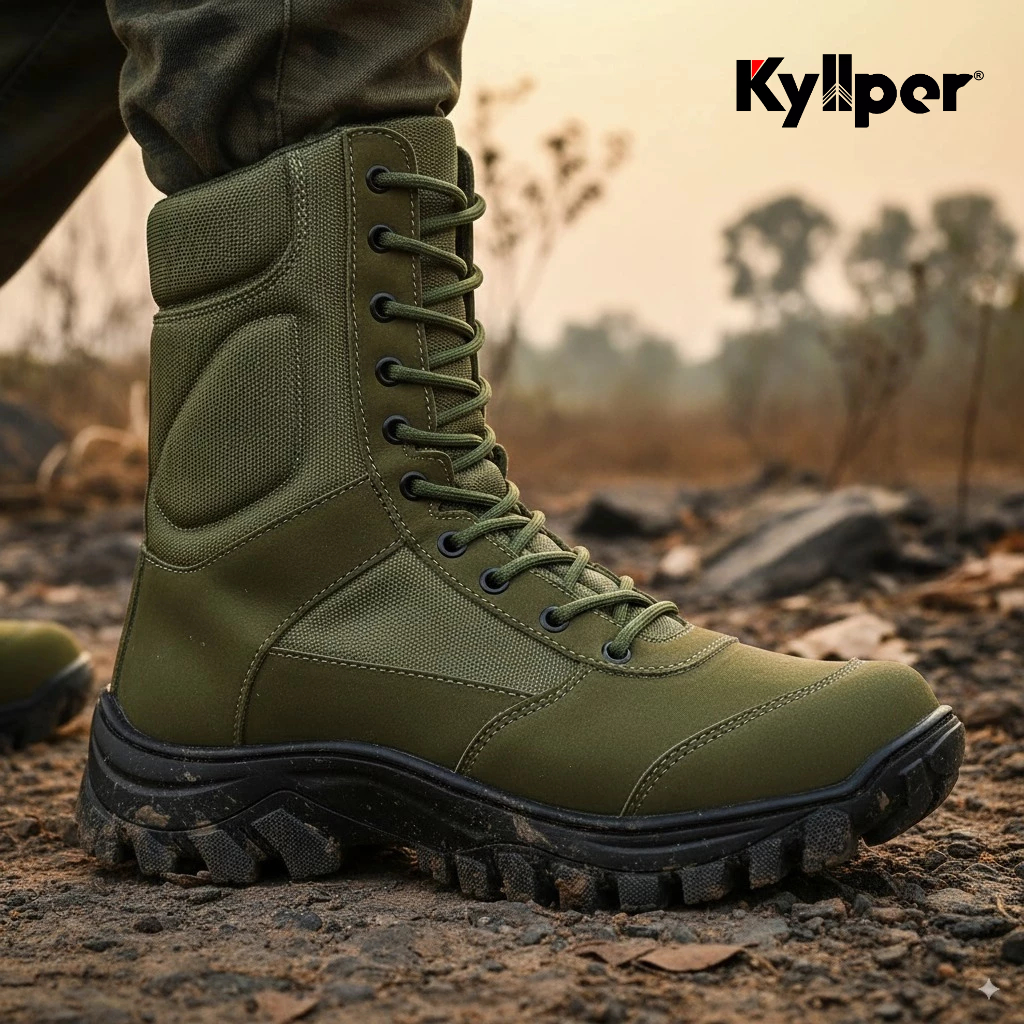 Coturno Militar Zíper Sniper em Couro - Verde Selva (CMA/CMN)