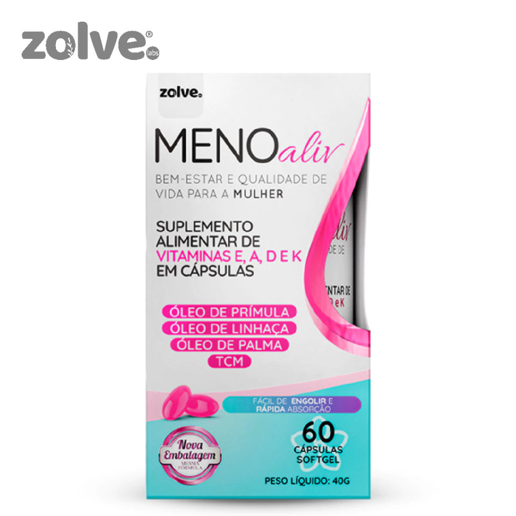 Meno Aliv® - Óleo de Prímula, Linhaça, Palma, Vitamina A D E K, Suporte Hormonal Alívio da...