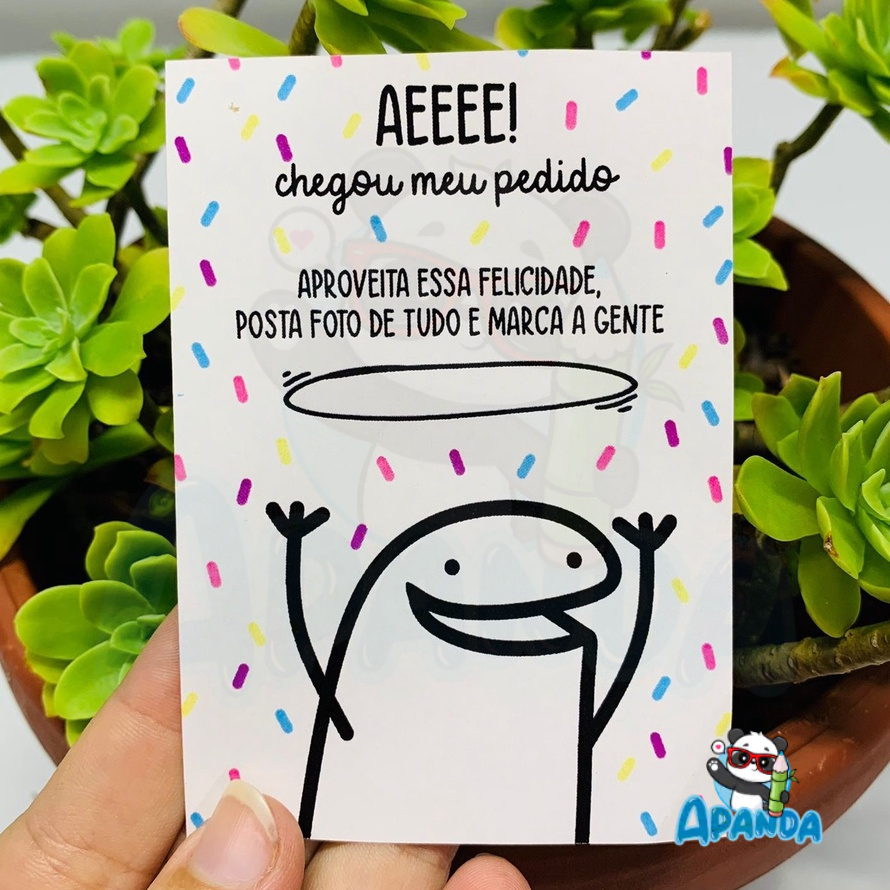 50 Panfletos de Agradecimento ao Cliente - Meme Flork - 7x10 cm