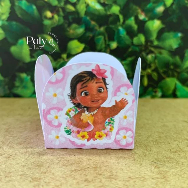 Forminha de doce brigadeiro Personalizada Moana Baby - 4 pétalas Festa de aniversário - Lembrancinha