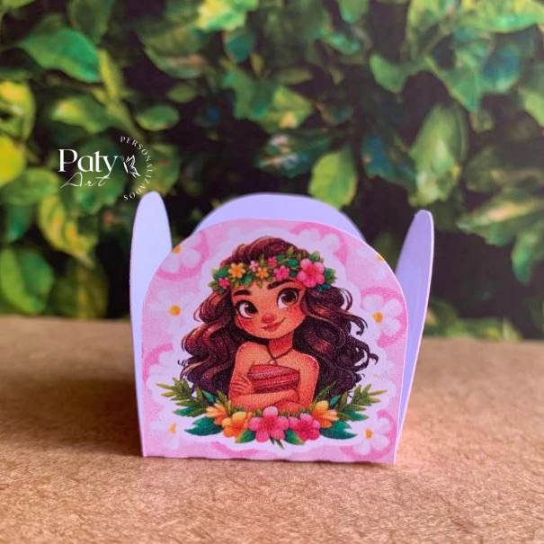 Forminha de doces brigadeiro Personalizada Moana 4 pétalas - Festa Infantil aniversário Lembrancinha