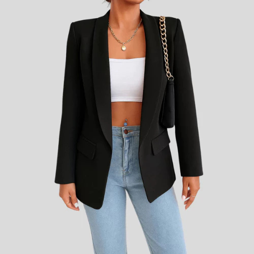 Blazer Alfaiataria Feminino Alongado Social Terninho Botão