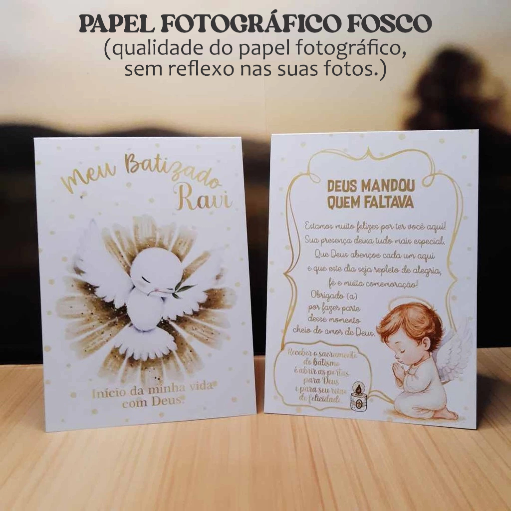 Plaquinha Centro de Mesa Personalizada | BATIZADO DOURADO