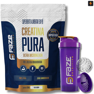 Creatina Monohidratada 100% Pura 250g Faze Nutrition + Coqueteleira em Oferta na Shopee