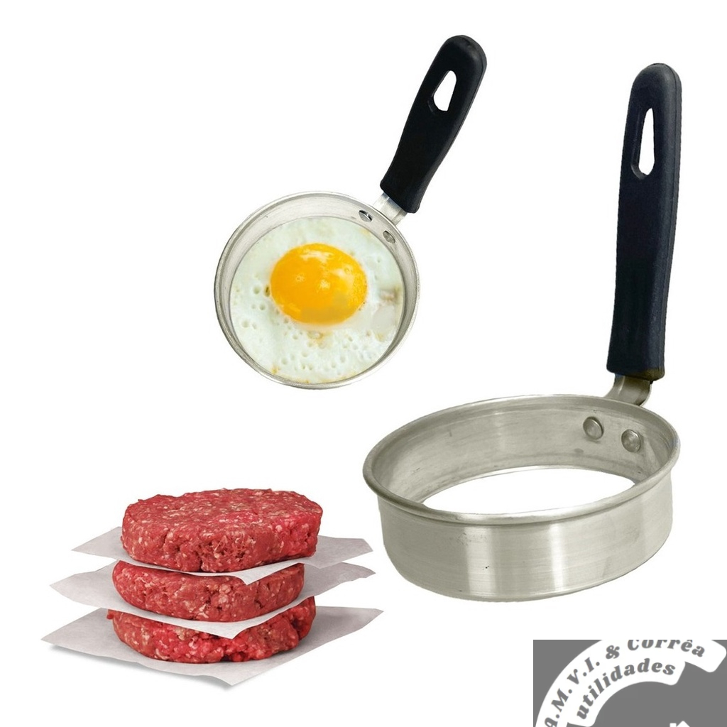 Modelador Forma Para fritar ovo moldar hamburguer tapioca panqueca em aço inox com cabo em Oferta na Shopee