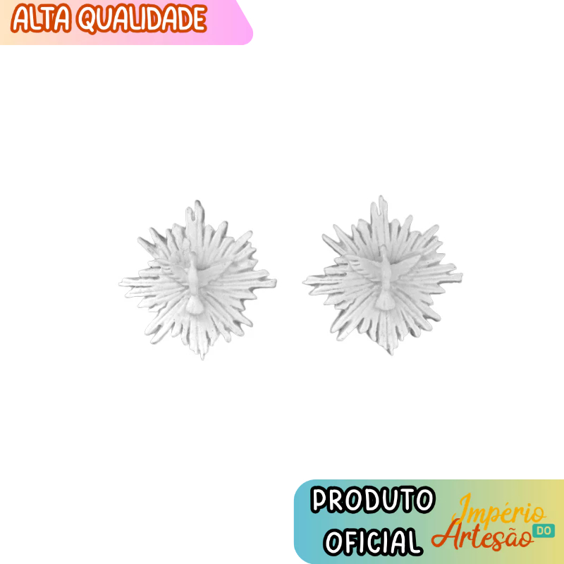 50 Divinos Espírito Santo com ostensório Pequeno em Resina para Lembrancinha Casamento Batizado Religioso Decoração