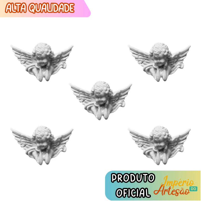 50 Anjinhos Mini Resina Aplique de Anjo para Lembrancinha Batizado Nascimento Religioso Artesanato Decoração