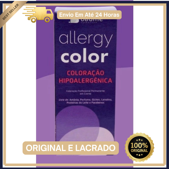 Tintura de Cabelo Hipoalergênica Allergycolor - ESCOLHA SUA COR PREFERIDA - TINTA BAUME em Oferta na Shopee