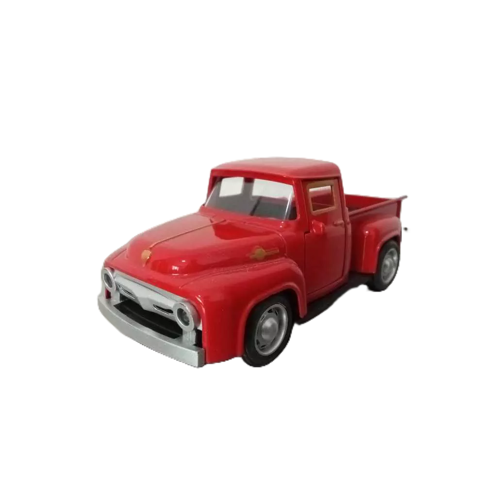 carrinho de ferro miniatura caminhonete antiga vermelha