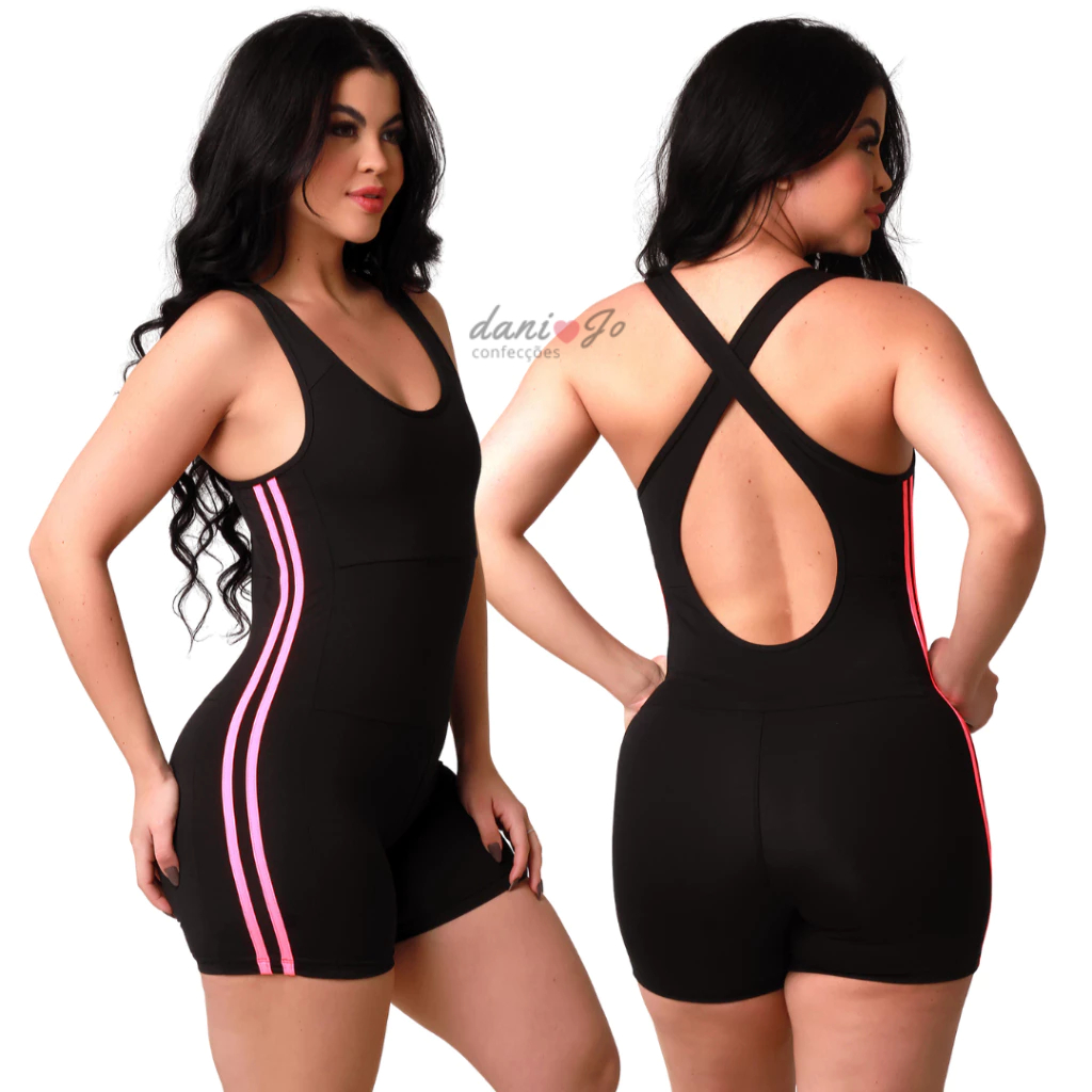 Macaquinho Fitness Academia com Abertura nas Costas Cruzado Roupa Para Academia Treino Fit Suplex em Oferta na Shopee