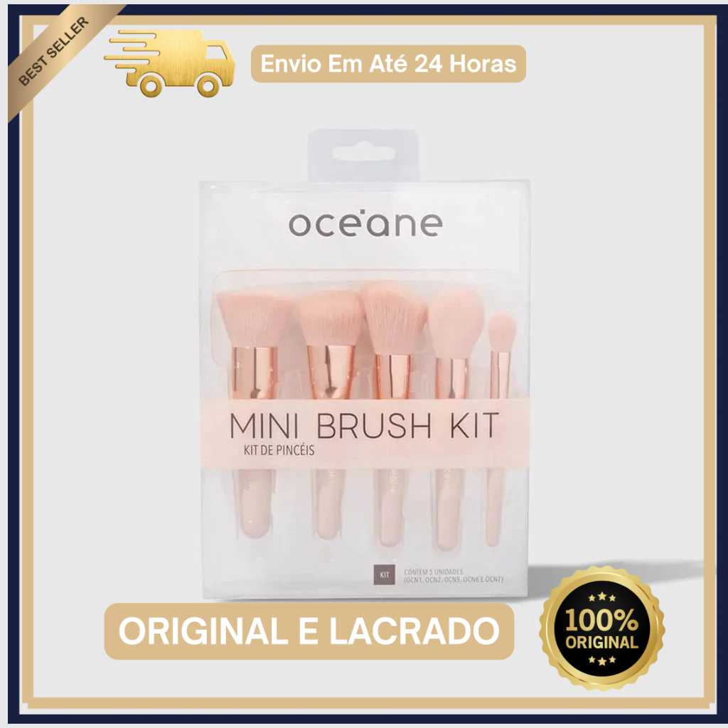 Mini Kit Com 5 Pincéis - Mini Brush Kit