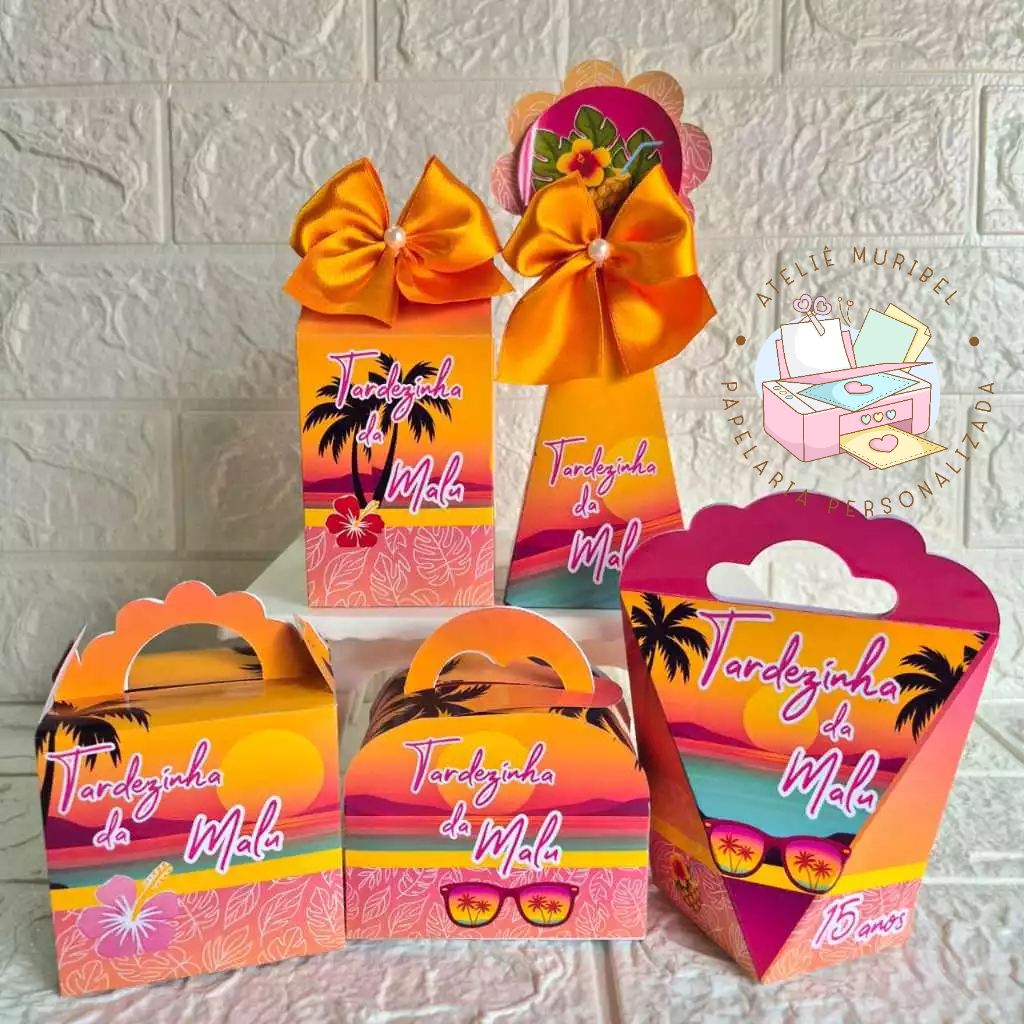 Kit Festa Tardezinha/Caixinhas personalizadas/Lembrancinha Tardezinha/Aniversário
