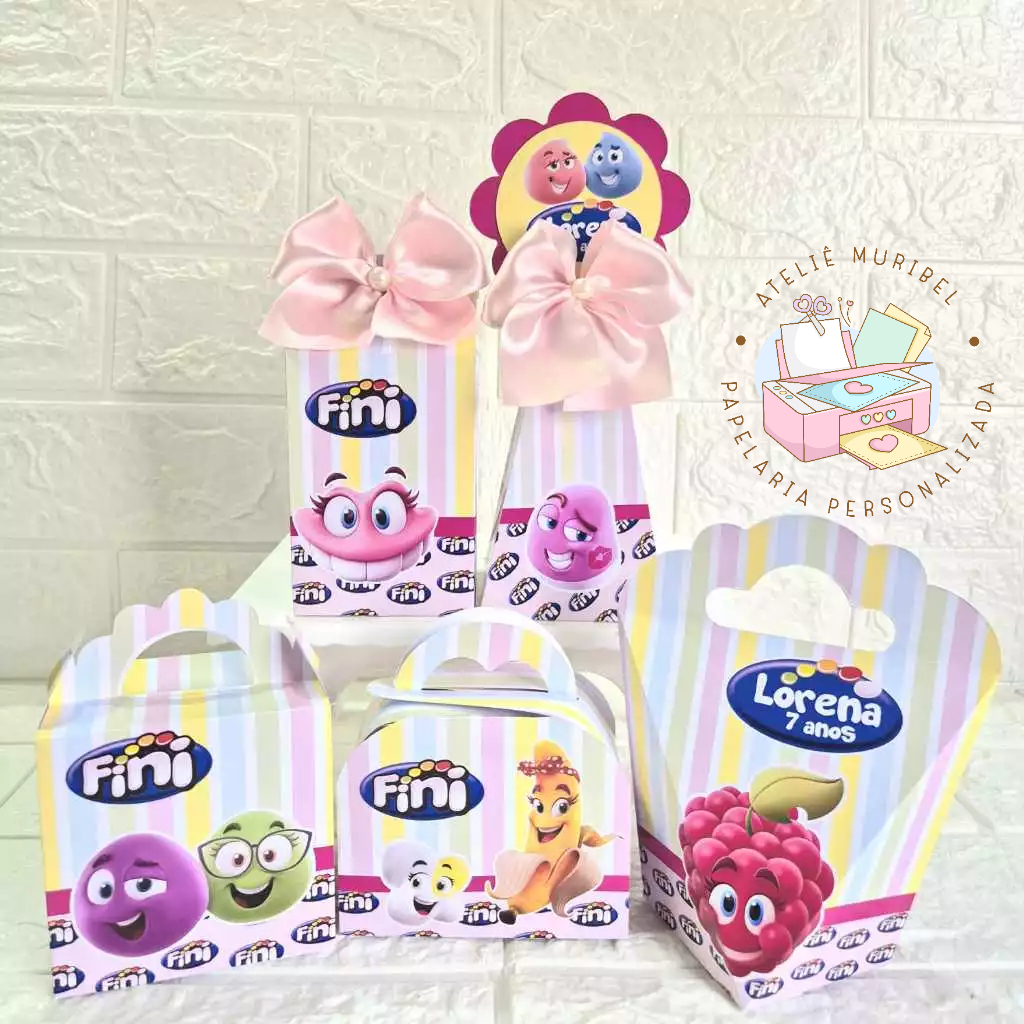 Kit Festa Balas Fini/Caixinhas personalizadas/Lembrancinha Balas Fini/Festa Infantil/Aniversár
