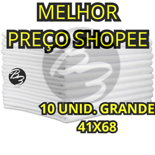 Kit 10 Pano de Prato Branco Liso 100% Algodão 40x68 cm GRANDE Cozinha Copa Atacado Absorvente em Oferta na Shopee