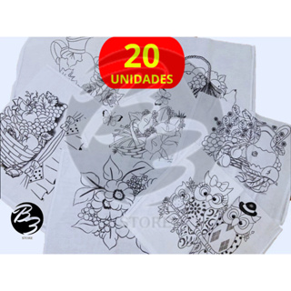 Kit Pano De Prato Copa Desenhado Riscado Para Pintura Bainha Premium em Oferta na Shopee