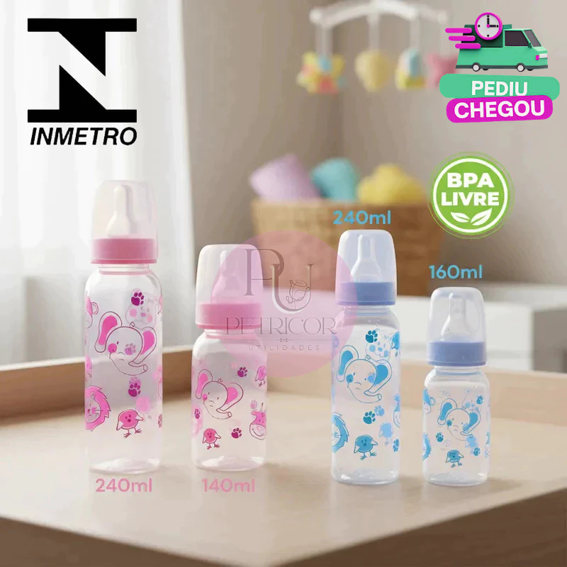 Mamadeira Chuquinha infantil Anplas Petita 240ml Bico Silicone