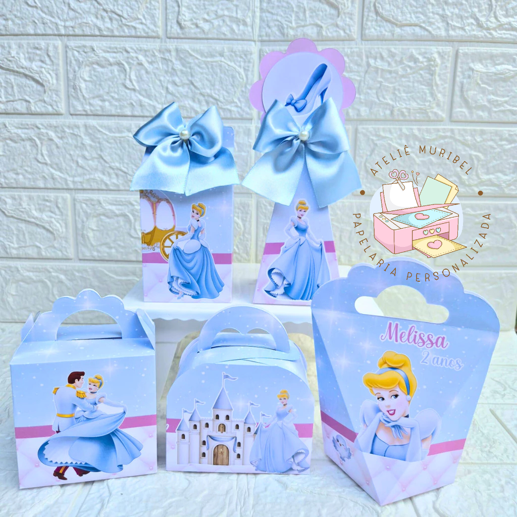 Kit Festa Cinderela/Caixinhas personalizadas/Lembrancinha Cinderela/Festa Infantil/Aniversár