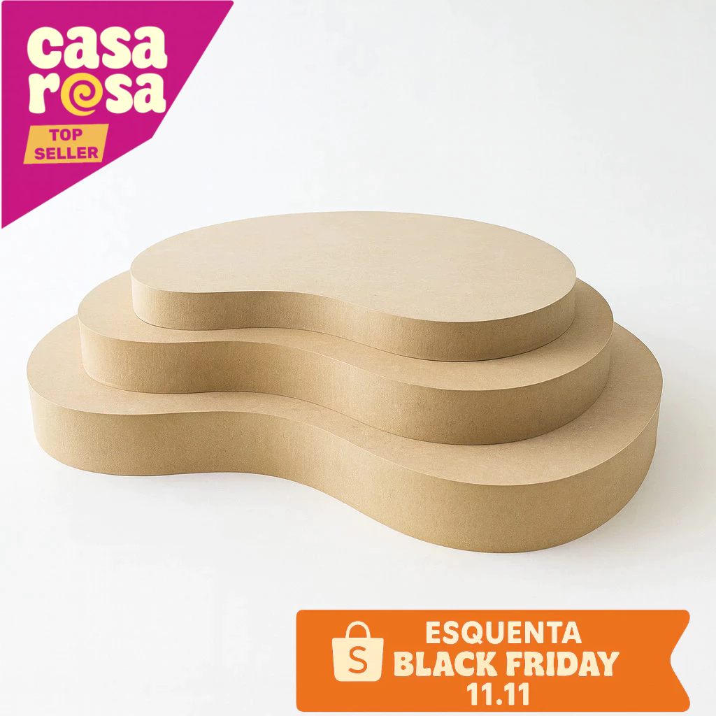 Kit 3 Tampas Orgânicas MDF para Trio de Cilindros – Mesa do Bolo Festas e Decoração em Oferta na Shopee