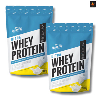 Kit 2x Ultra Whey Protein Refil 907g Proteína Concentrada Shark Pro em Oferta na Shopee