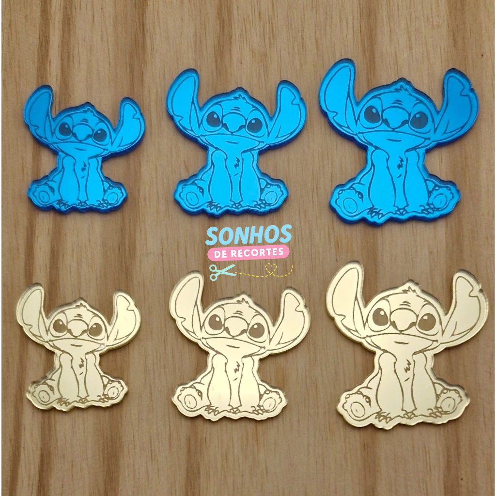 Aplique Stitch  - Tag - Acrilico Espelhado