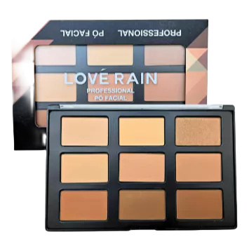 Paleta de Pó Facial Compacto 9 Cores Love Rain COD: LR9130