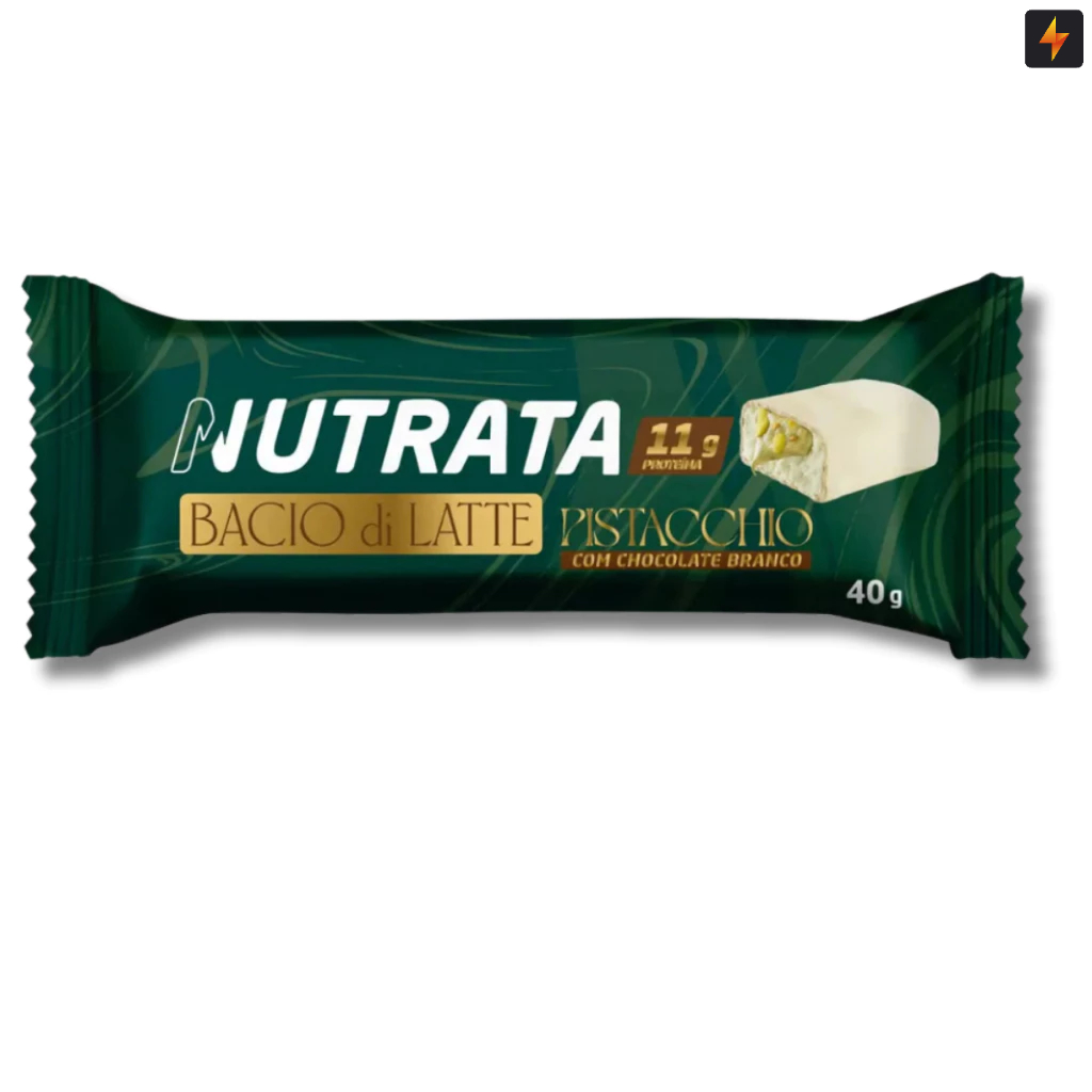 Barra de Proteína Nutrata - Bacio di Latte Pistache com Chocolate Branco 40g em Oferta na Shopee